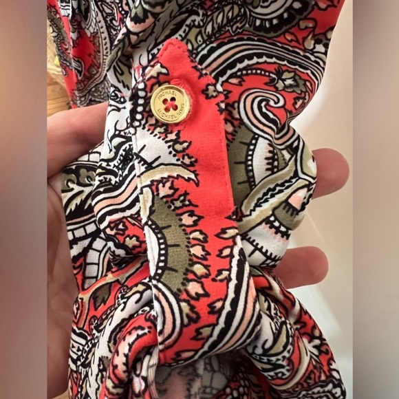 Michael Kors | Orange and Paisley Print Dress - Size Large - Picture 12 of 14